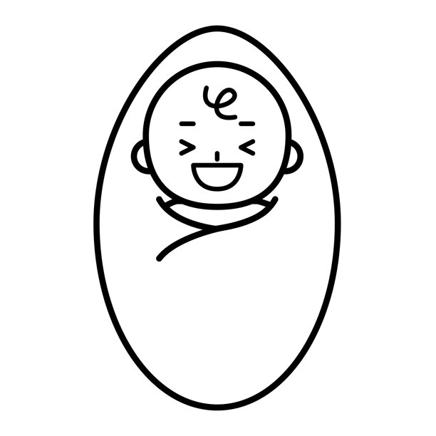 一个正在大笑的婴儿插画图片下载