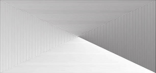 线条条纹图案，渐变过渡格子背景，渐隐渐变矩形背景。光学直线细线纹理，几何平行条纹半色调阴影灰色。矢量插画图片下载