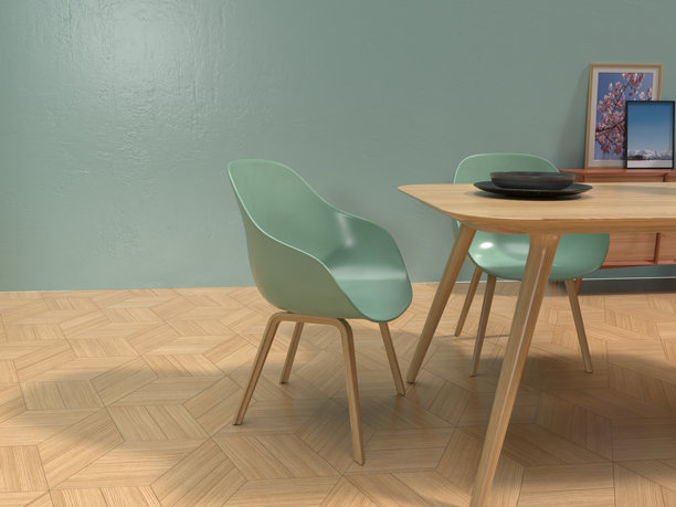 一个简洁的客厅和餐厅的写实3D插画图片下载