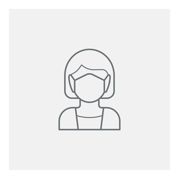 戴着医用口罩的女人图标图片下载