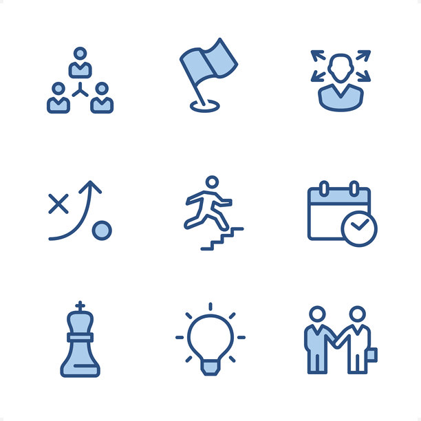 商务团队 - 完美像素蓝色图标图片下载