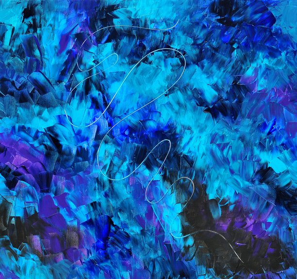 抽象紫蓝色现代艺术绘画图片下载