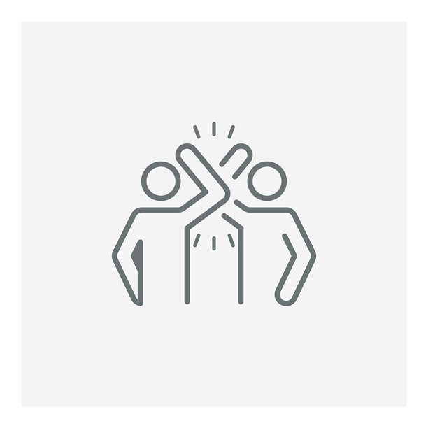 碰肘细线图标，握手图标图片下载