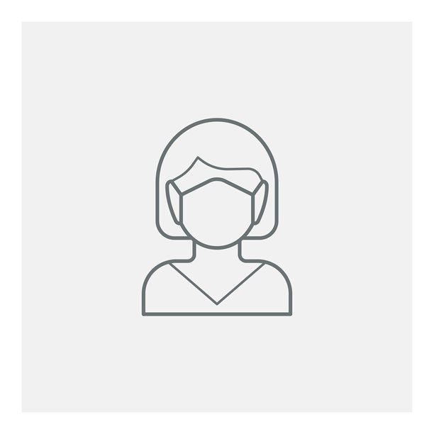 戴着医用口罩的女人图标图片下载