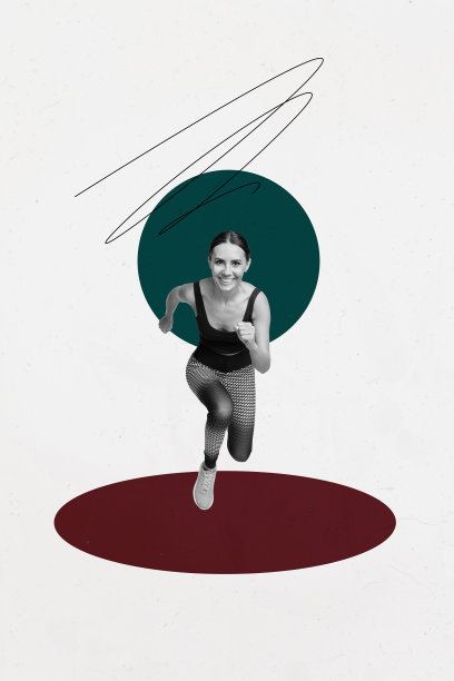 快乐的商界女性和商界男士的3D垂直拼贴照片，展示几何图形、职业晋升、成功目标和成就图片下载