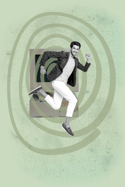 艺术横幅竖版照片拼贴，描绘了快乐的男人和女人，催眠涂鸦，假新闻宣传，电脑显示器，网络欺凌图片下载