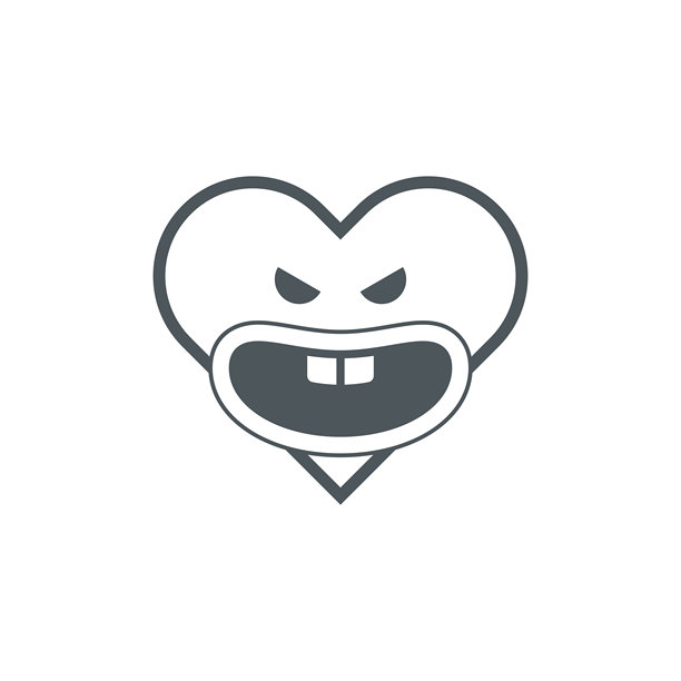 红色心形表情符号图标图片下载