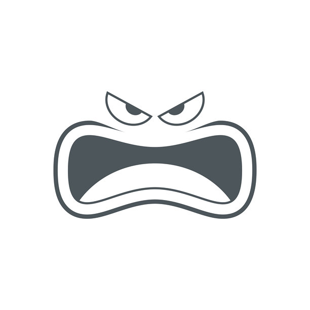 可爱的表情，愤怒的脸图标图片下载