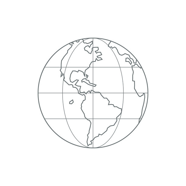 地球线条字形图标图片下载