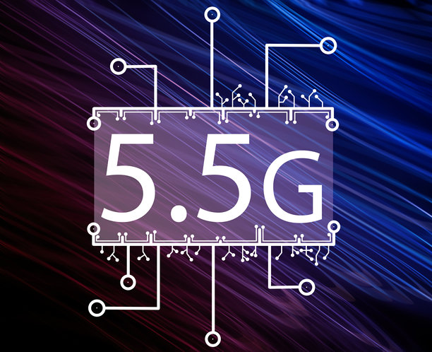 5.5G网络技术 5G-Advanced (5GA) 超现实数据抽象光背景概念 - 股票照片图片下载