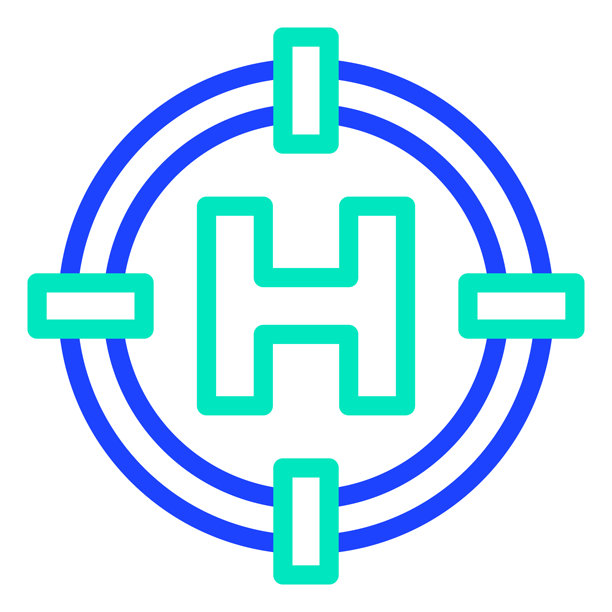 直升机场矢量图标设计插画图片下载