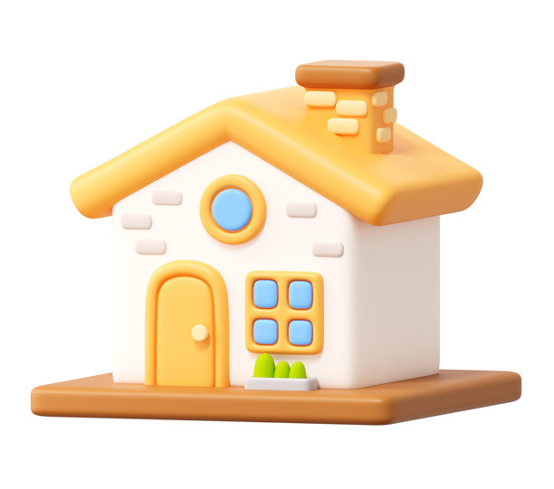 房地产、物业和网页主页的 3D 房屋图标图片下载