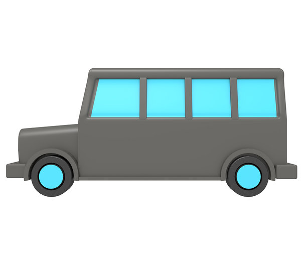 白色背景上的灰色卡通汽车插画图片下载