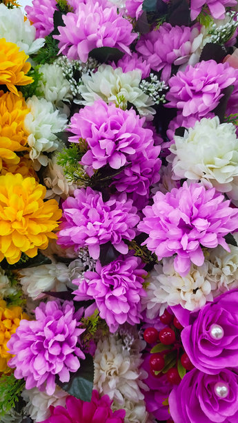 牡丹花，人造花艺设计师构图，复古风格花卉背景图片下载