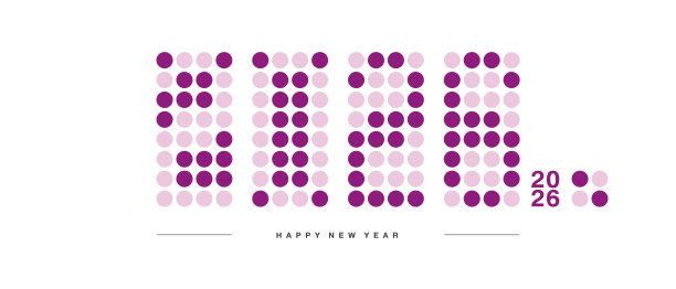 2026浅紫色模拟显示设计数字，白色背景。正负空间中闪耀新年数字的概念。现代设计创新，创意独特的2026模板视图。图片下载