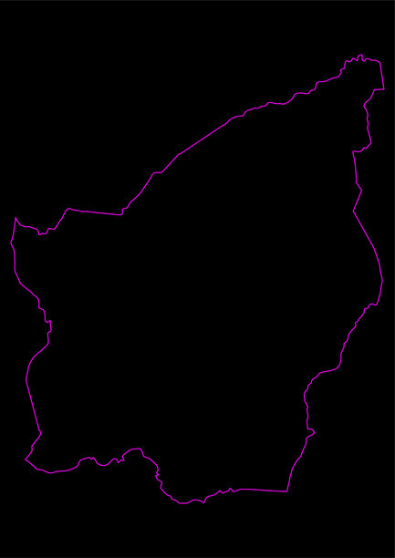 黑色背景上的圣马力诺霓虹地图图片下载
