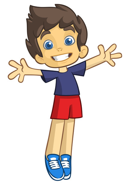 穿着休闲装的可爱卡通小男孩矢量插画图片下载