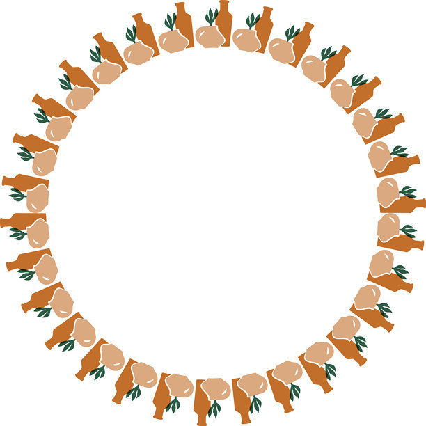 装饰性的陶瓷花瓶画框。极简美学插画，描绘了红色陶瓷花瓶。婴儿送礼会设计。图片下载