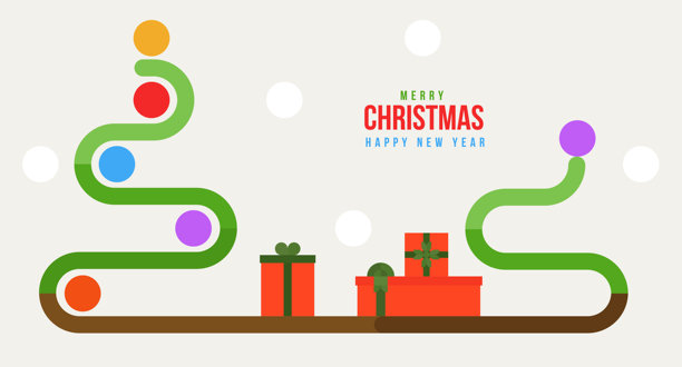 节日抽象背景，现代简约风格，适合新年或圣诞节。节日马赛克扁平化概念设计，适用于横幅、卡片、海报、邀请函。明亮的矢量插画。图片下载