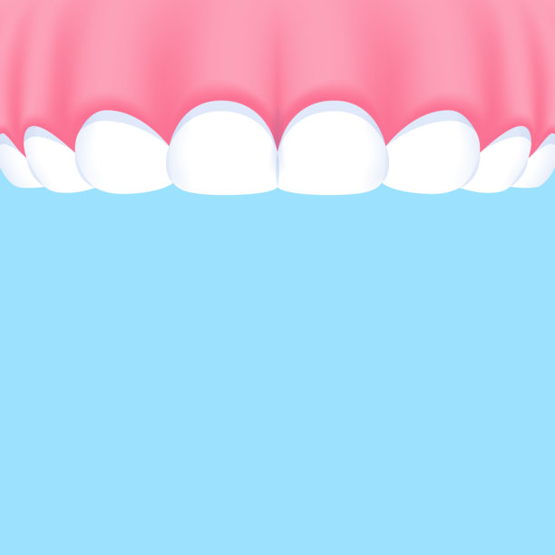 上牙（牙龈露齿笑）- 文本框横幅（方形）插画矢量设计。牙齿护理概念。图片下载