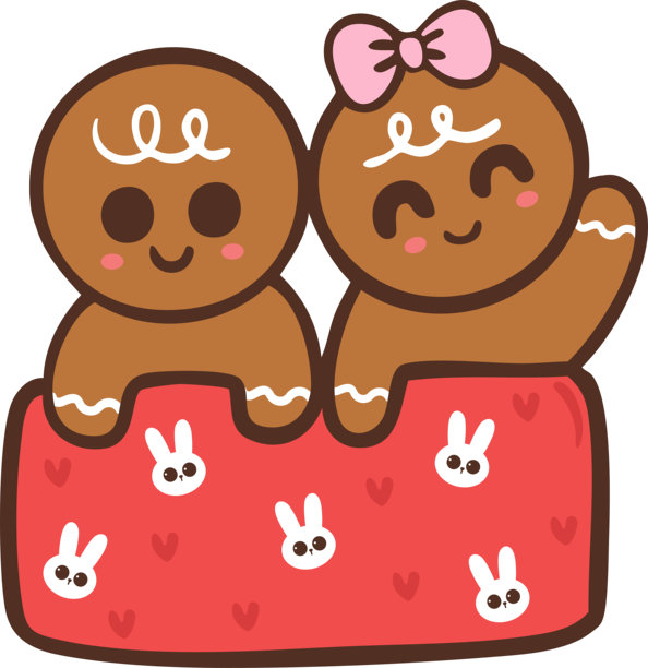 姜饼圣诞饼干插画卡通手绘图片下载