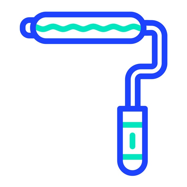 油漆滚筒矢量图标设计插画图片下载