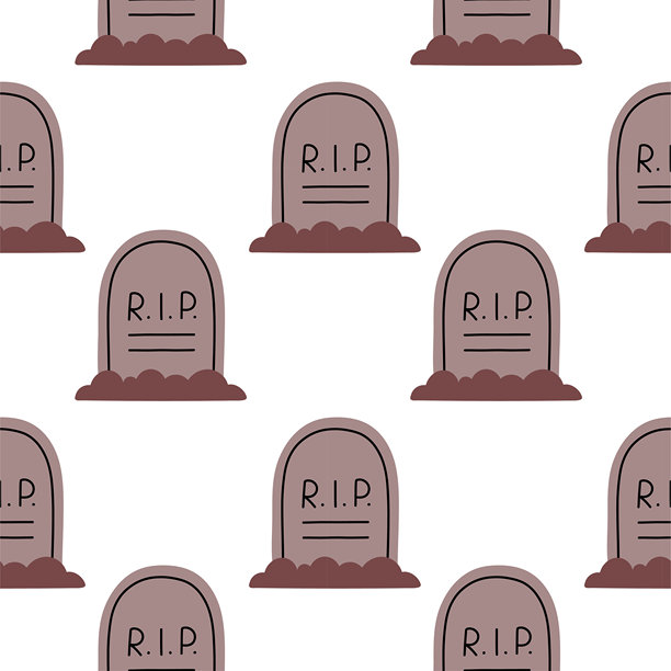 简单的手绘万圣节橙色背景无缝图案。矢量壁纸插画重复设计，适用于织物印花、贴纸、封面、包装。矢量插画图片下载