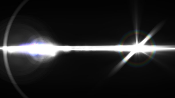 黑色背景上的光学耀斑过渡叠加。快速亮光的动画。耀斑胶片过渡集。4K图库照片图片下载