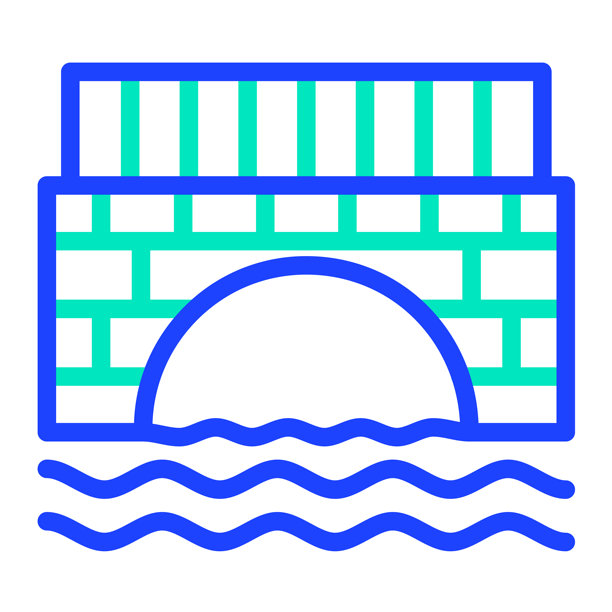 桥梁矢量图标设计插画图片下载