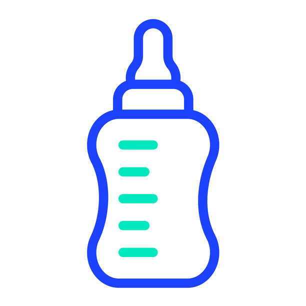 婴儿奶瓶矢量图标设计插画图片下载