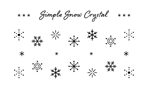 简单的雪花单色插画线条画素材图片下载