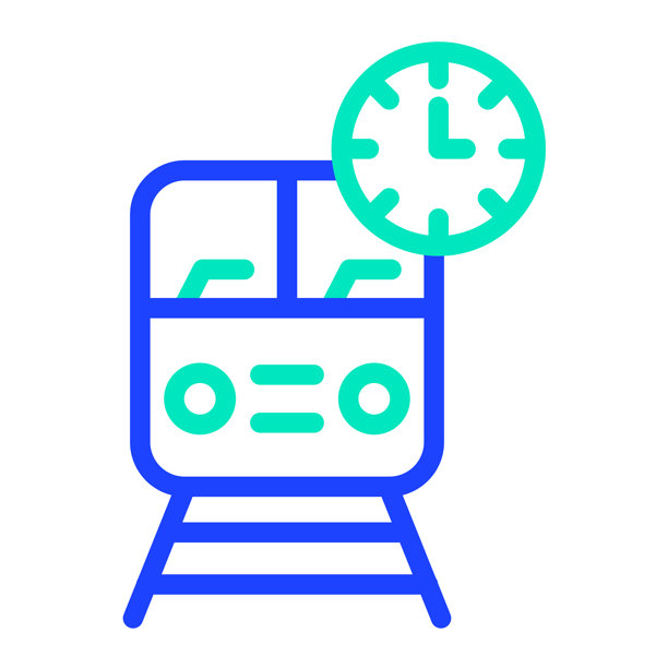 火车时间矢量图标设计插画图片下载