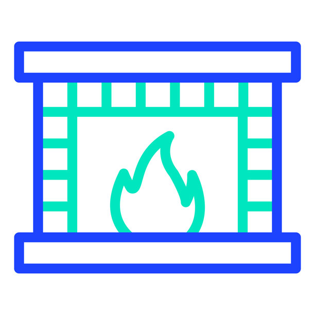 壁炉矢量图标设计插画图片下载