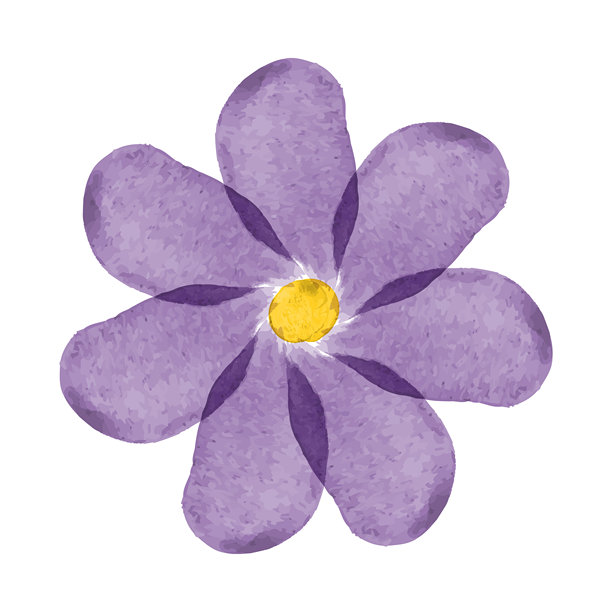 单幅水彩紫色花朵插画，适用于环保项目图片下载
