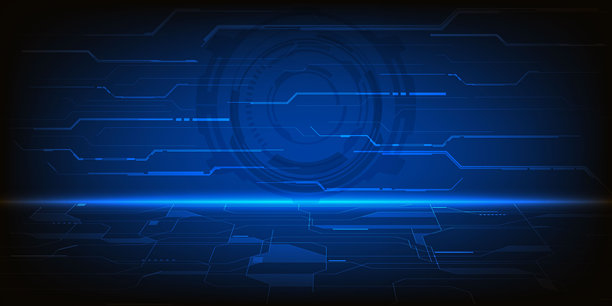 抽象蓝色的现代科技空间未来设计概念的矢量插画图片下载