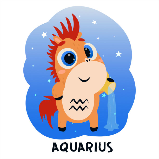 扁平化矢量插画，描绘了一匹打扮成十二星座的马。小马，白羊座，狮子座，双子座，金牛座，天蝎座，水瓶座，双鱼座，射手座，天秤座，处女座，摩羯座，巨蟹座，星座，黄道带，占星术图片下载