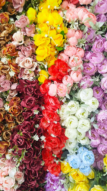 玫瑰，设计师人造花艺构图，复古风格的花卉背景图片下载