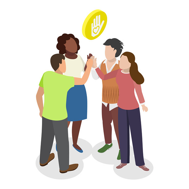 3D等距平面矢量插画，关于社区服务。物品3图片下载