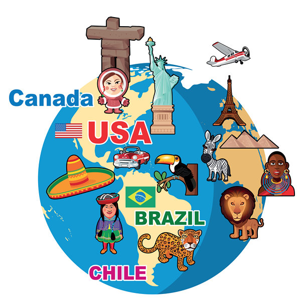 世界卡通地图图片下载