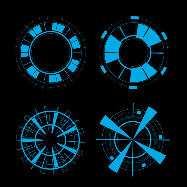 科幻未来用户界面，HUD，科技抽象背景，矢量插画图片下载