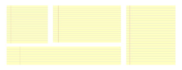 法律用黄色便签纸，配有带横线的笔记本纸张，非常适合笔记、学校或办公室使用。简洁明了的布局，适用于数字或印刷项目。矢量插画合集。图片下载