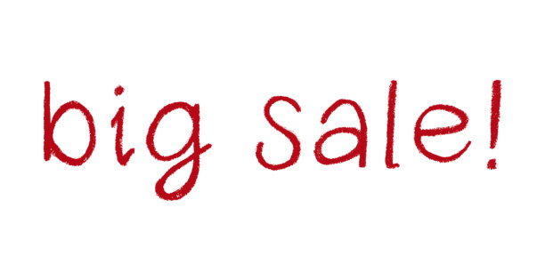 大型促销文字，手写词语，现代毛笔书法，用于营销广告、印刷品、网页、横幅、海报、传单的模板，墨水插画图片下载