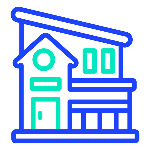 别墅矢量图标设计插画图片下载