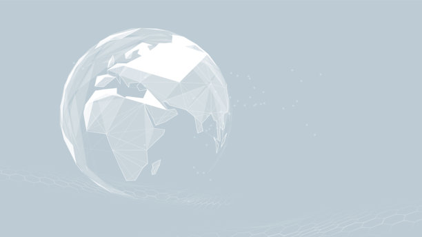 抽象地球大数据可视化，融合量子大数据技术。矢量插画图片下载