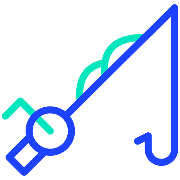 钓鱼矢量图标设计插画图片下载