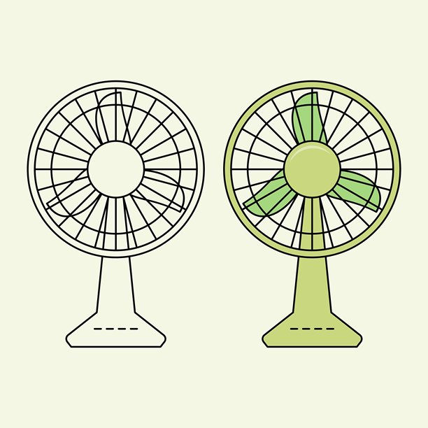 风扇。家用设备。电子设备。矢量图。图片下载