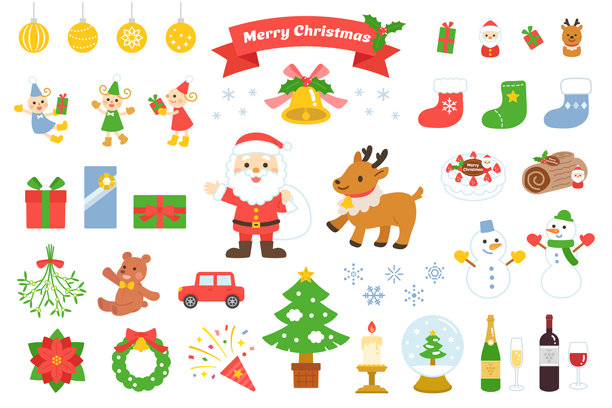 可爱的圣诞插画素材套装图片下载
