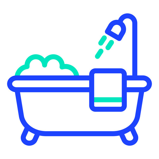 浴缸矢量图标设计插画图片下载