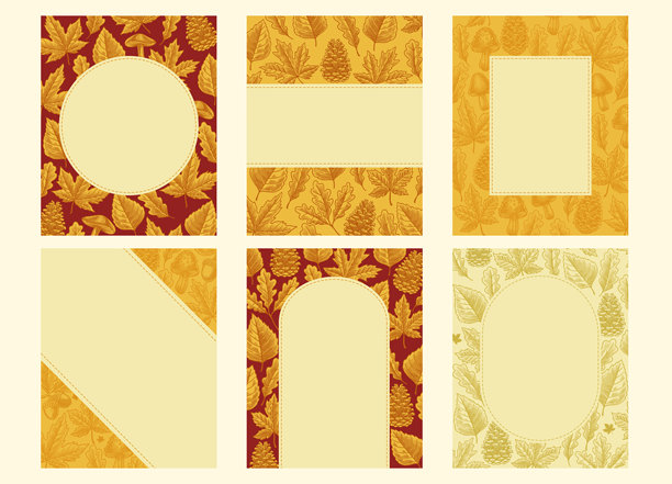 复古风格的秋季边框设计集图片下载
