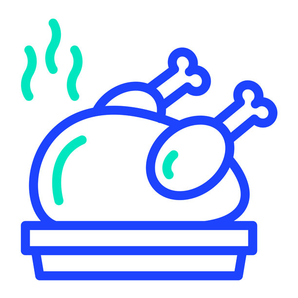 火鸡矢量图标设计插画图片下载